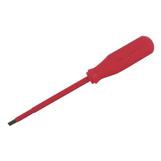 Destornillador rojo 1000 V, punta plana de 5/32" x 4", 9714 Urrea