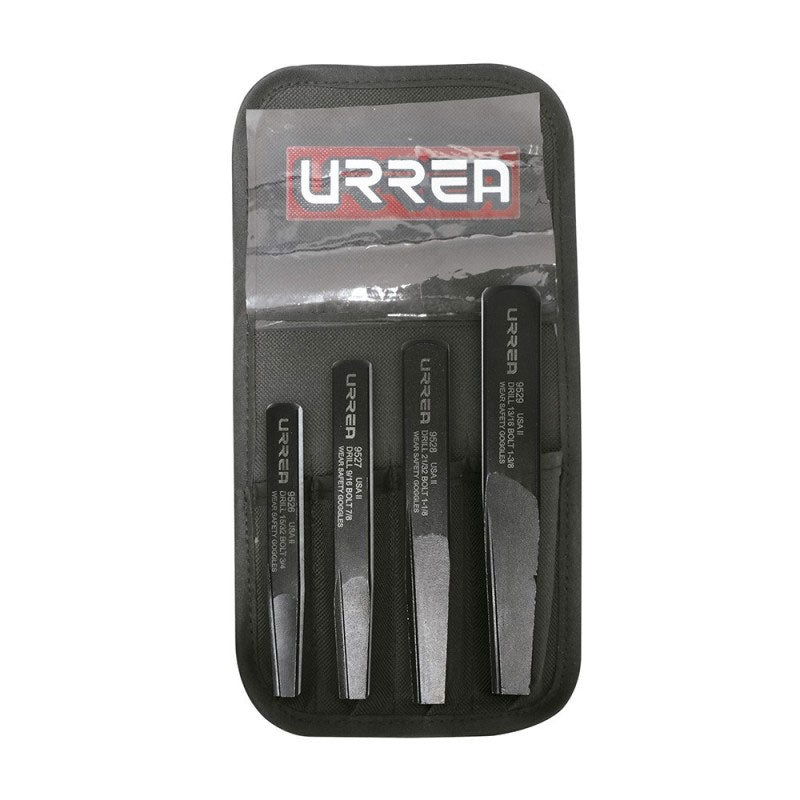 Juego extractor rectos para tornillos y tubo con 4 piezas, 9501A Urrea