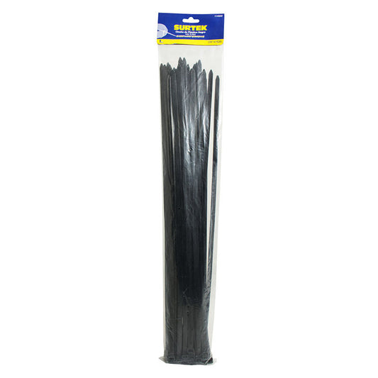 Cincho de plástico negro de 203 x 3.6 mm, 50 piezas, 114209 Surtek