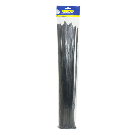 Cincho de plástico negro de 300 x 4.6 mm, 50 piezas, 114213 Surtek