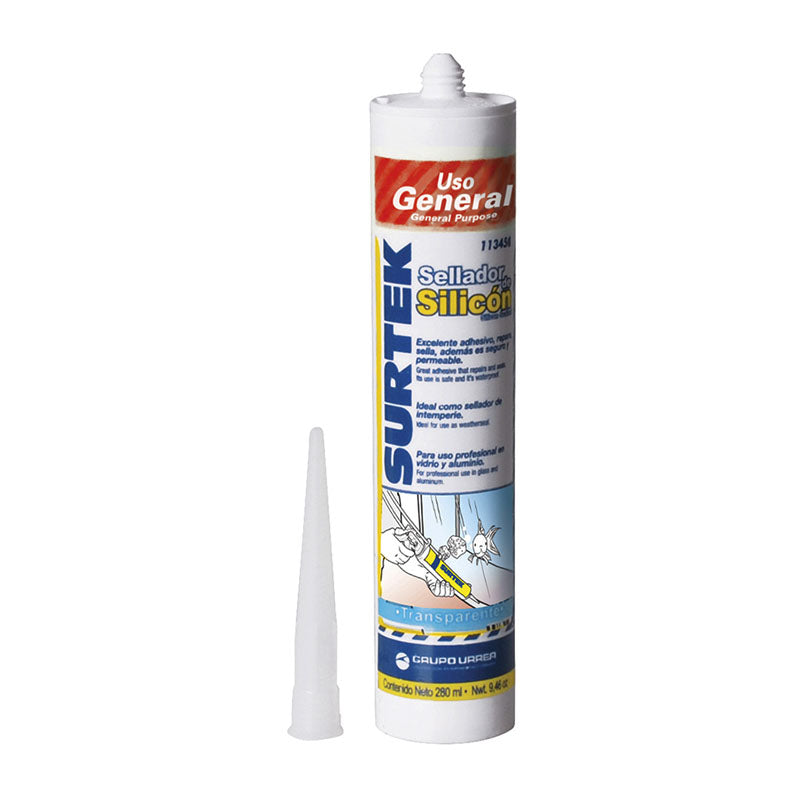 Silicón de uso general transparente de 280 ml, 113450 Surtek