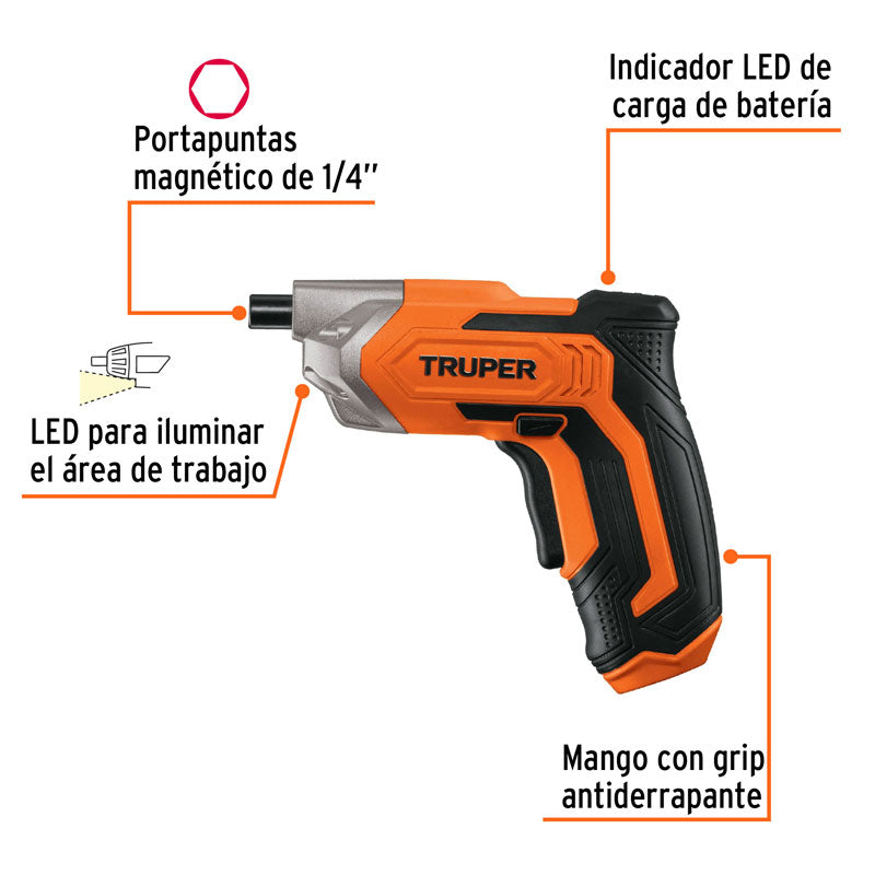 Destornillador inalámbrico de 3.6 V, 17033 Truper DESI 36