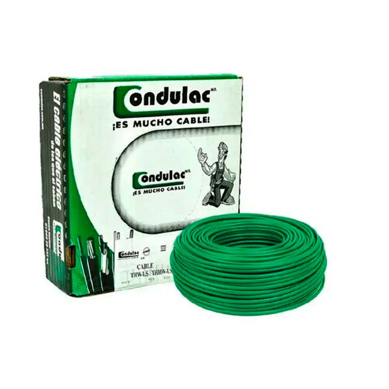 Cable luz thw c12 verde condulac*venta rollo 100mt