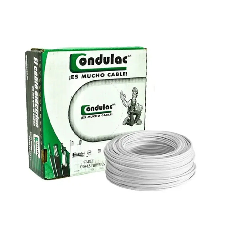 Cable luz thw c10 blanco condulac*venta rollo 100m