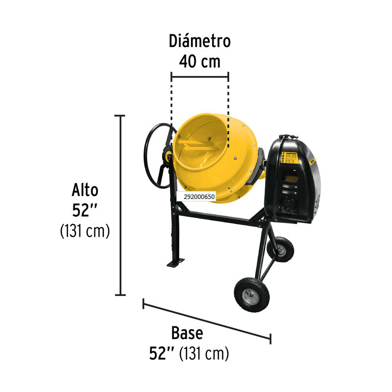 Revolvedora de cemento a gasolina 160 L, 1/2 saco, 28147 / RECE 160P