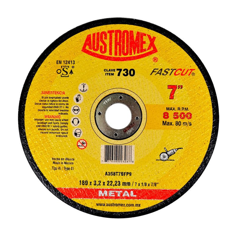 730 Disco Metal Plano 7" X 1/8" X 7/8" Austromex - Tool Ferreterías / Ferretodo - Herramientas y material de construcción.