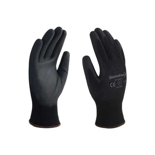 Guante nylon negro palma poliuretano talla 9, Espomega