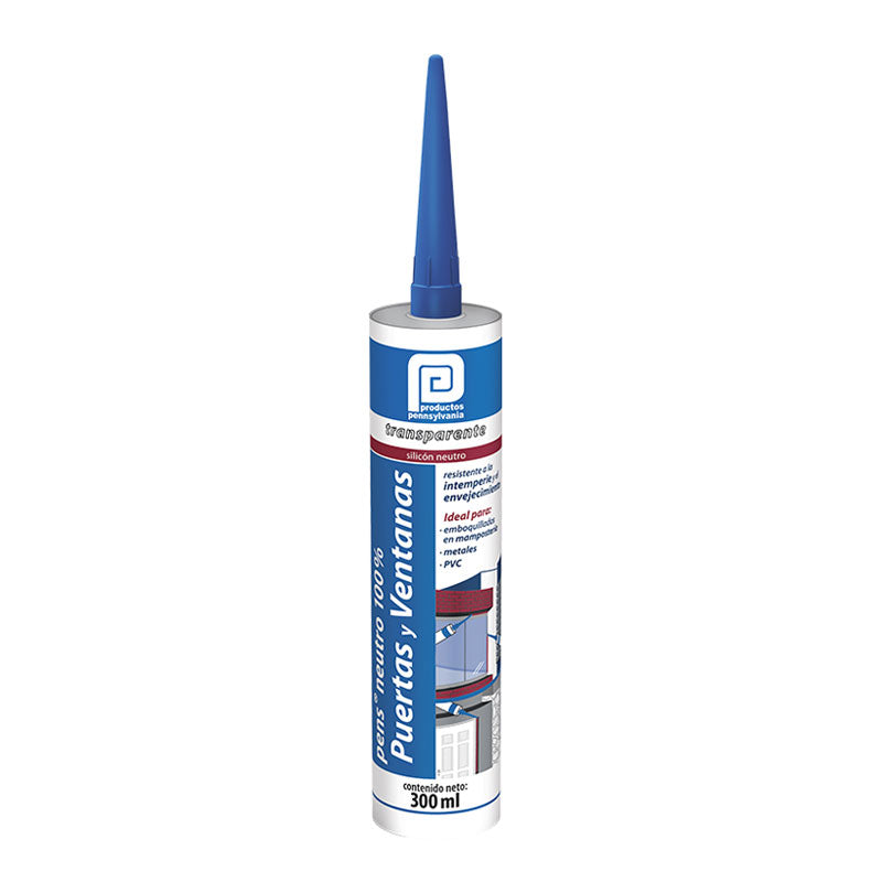 Silicon neutro 100%puert/vent.300ml trans.rxnu pen