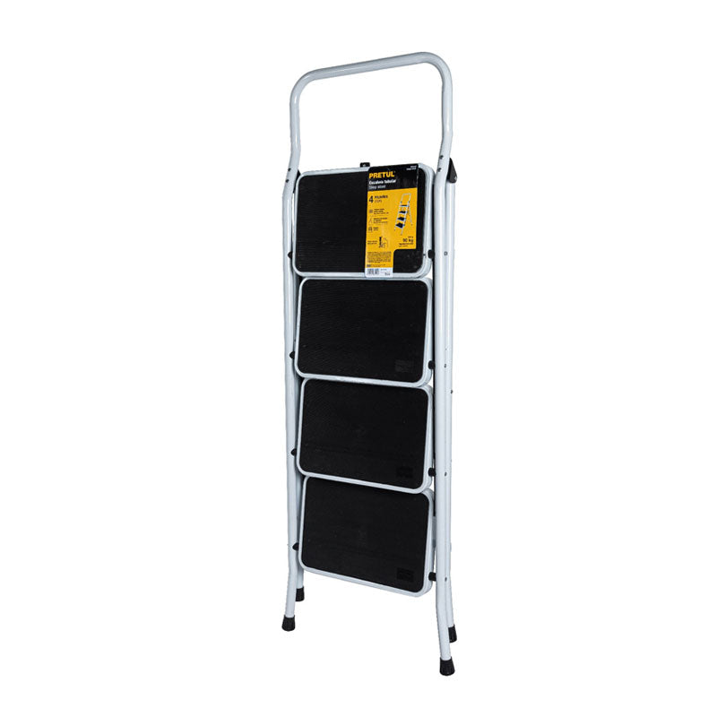 Escalera tubular plegable de 4 peldaños, 24122 Pretul ESTU4P