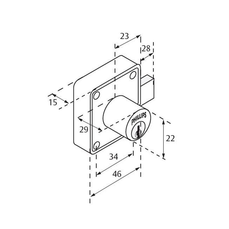 Cerradura 250 Ch C Phillips Mx31 Caja - Tool Ferreterías / Ferretodo - Herramientas y material de construcción.