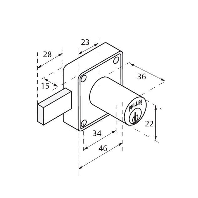 Cerradura 250 L Phillips Mx34 Caja - Tool Ferreterías / Ferretodo - Herramientas y material de construcción.