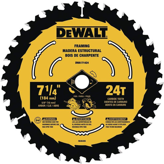 Disco carburo 7.1/4" 24 dientes (dwa171424), dewalt - Tool Ferreterías / Ferretodo - Herramientas y material de construcción.