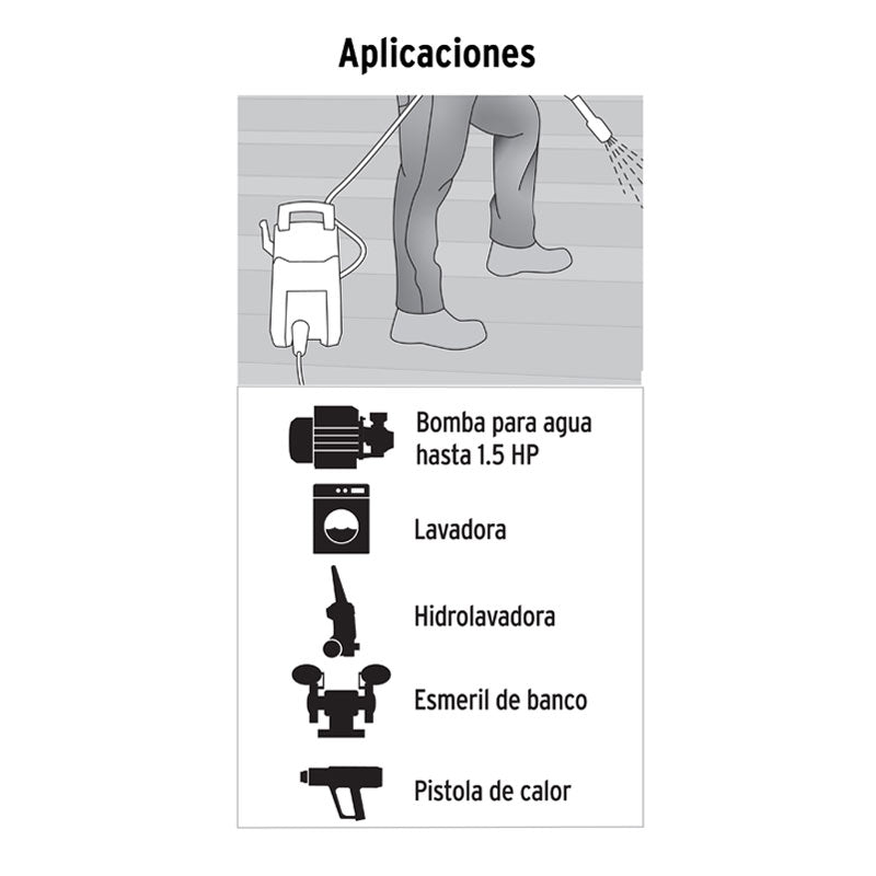 Extensión De Uso Rudo Aterrizada 4 M 3X16 Awg, Volteck - Tool Ferreterías / Ferretodo - Herramientas y material de construcción.