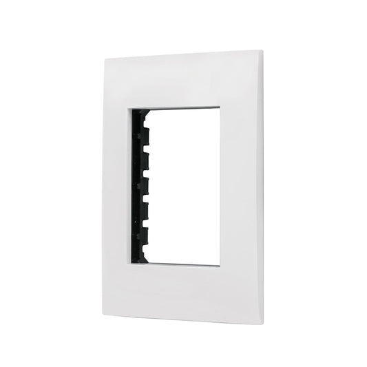 Placa 3 Módulos De Abs Línea Oslo Color Blanco Volteck