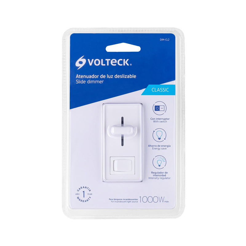 Atenuador De Luz Deslizable Con Interruptor Línea Classic Volteck