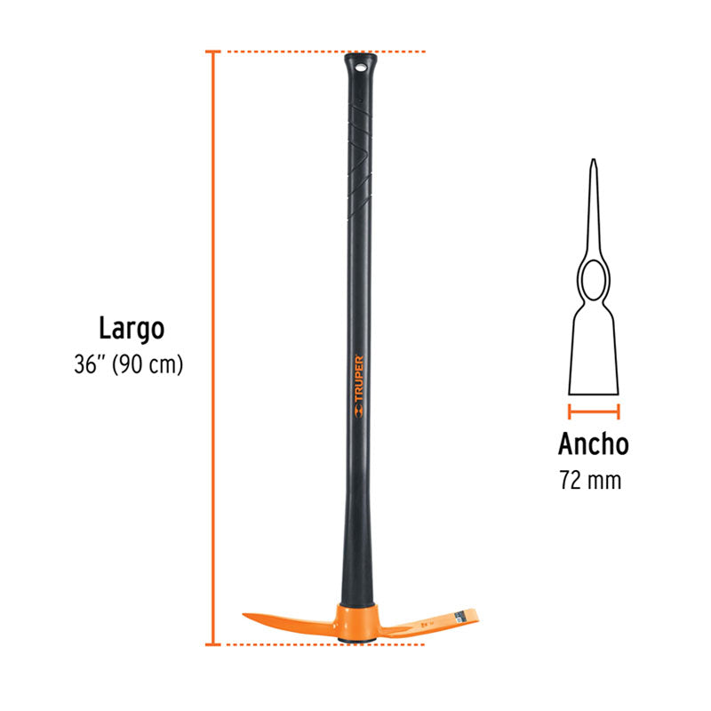 Talacho Pico 2.5 Lb Con Mango De Fibra De Vidrio De 36", Truper