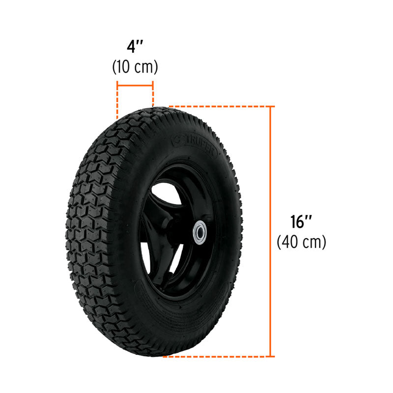 Carretilla 4.75 Ft3 Neumática, Bastidor Tubular, Truper