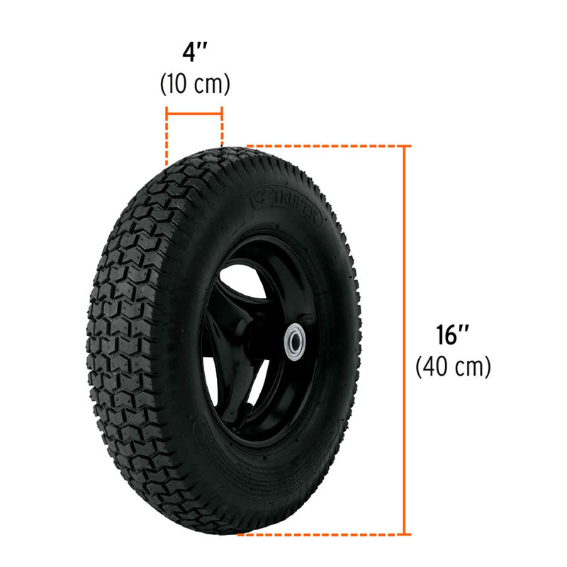 Carretilla 5 Ft3 Neumática, Bastidor Tubular, Truper