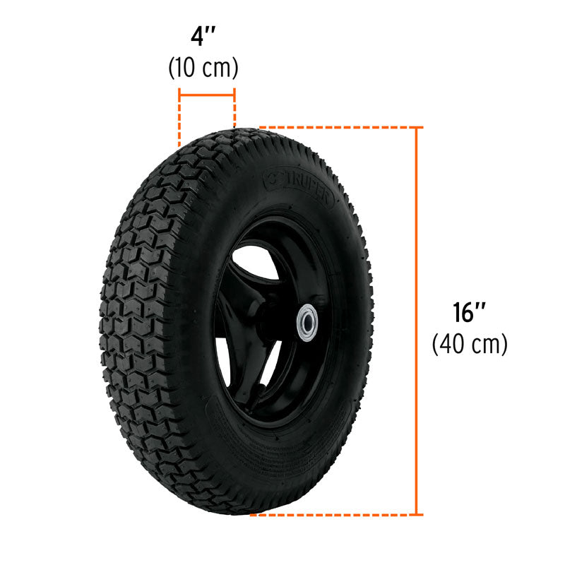 Carretilla 8 Ft3 Neumática, Bastidor Tubular, Truper