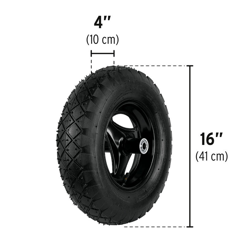 Carretilla 5.5 Ft3 Roja Neumática, Bastidor Tubular, Pretul