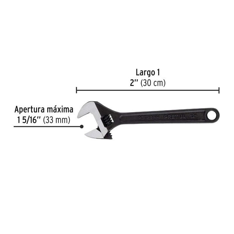 Llave Ajustable (Perico) 12" Pavonada, Pretul