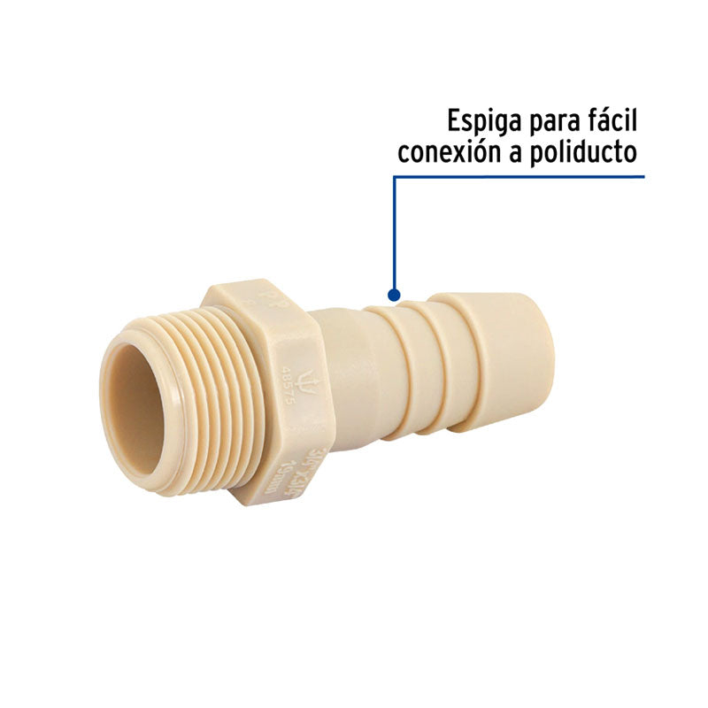 Adaptador Inserción Rosca Exterior De 3/4" X 3/4", Foset