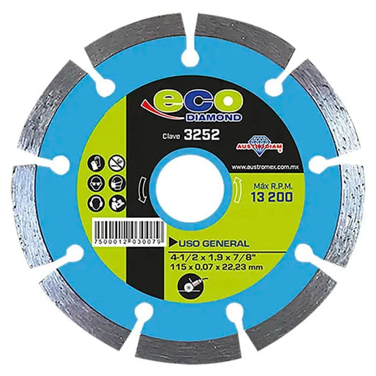 3252 Disco Diamante Dentado 4.1/2" Austrodiam - Tool Ferreterías / Ferretodo - Herramientas y material de construcción.