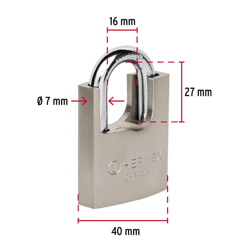 Candado De Hierro 40 Mm Con Coraza, Llave Anti Ganzúa