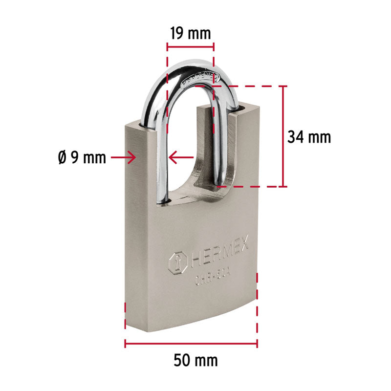 Candado De Hierro 50 Mm Con Coraza, Llave Anti Ganzúa