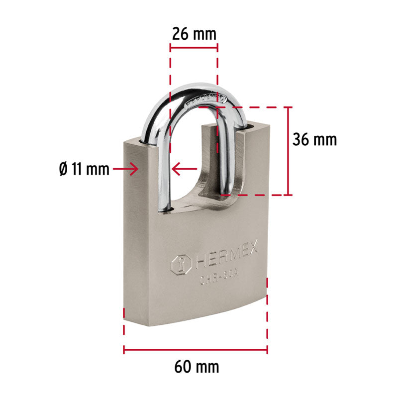 Candado De Hierro 60 Mm Con Coraza, Llave Anti Ganzúa