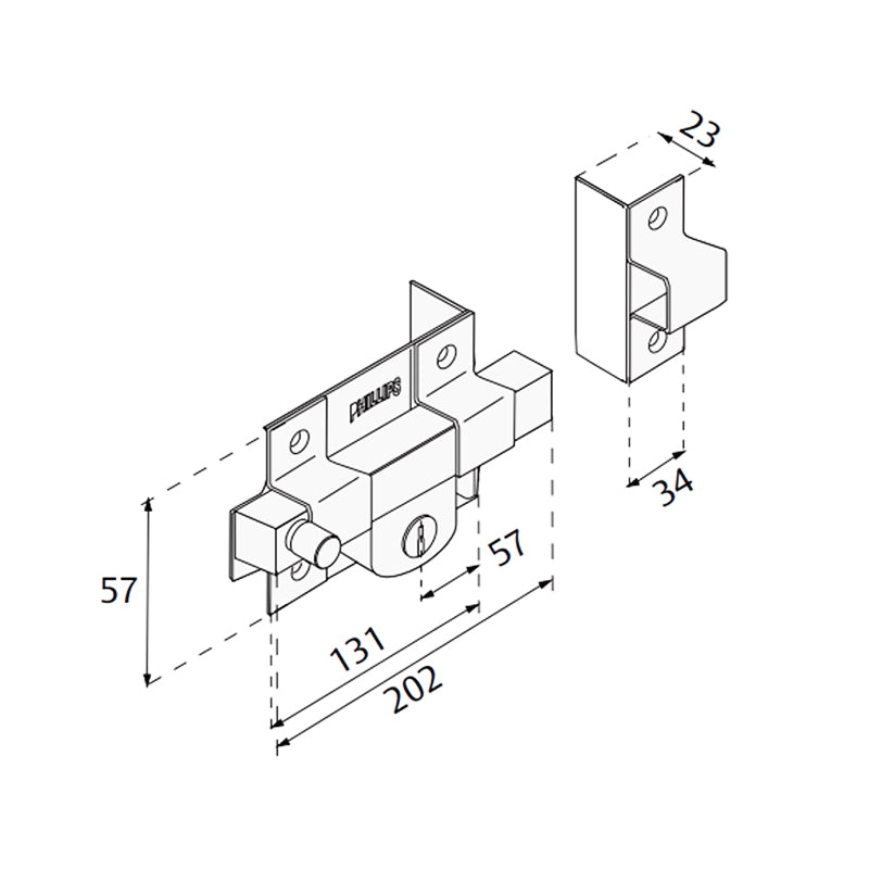 Cerradura 875 Li Phillips Mx108 Caja