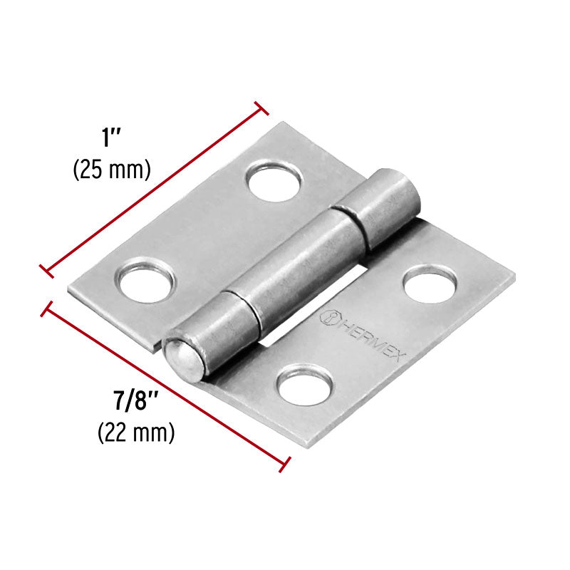 Bisagra Rectangular 1" Acero Pulido, Hermex