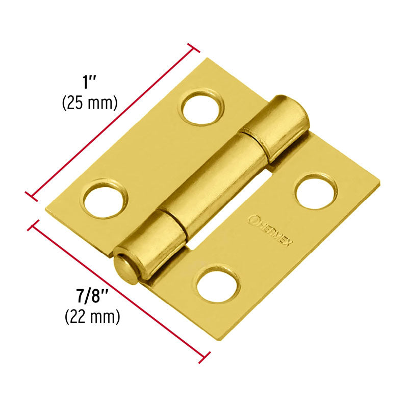 Bisagra Rectangular 1" Acero Latonado, Hermex