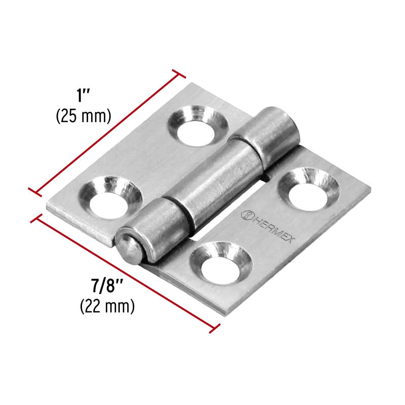 Bisagra Rectangular 1" Acero Inoxidable, Hermex