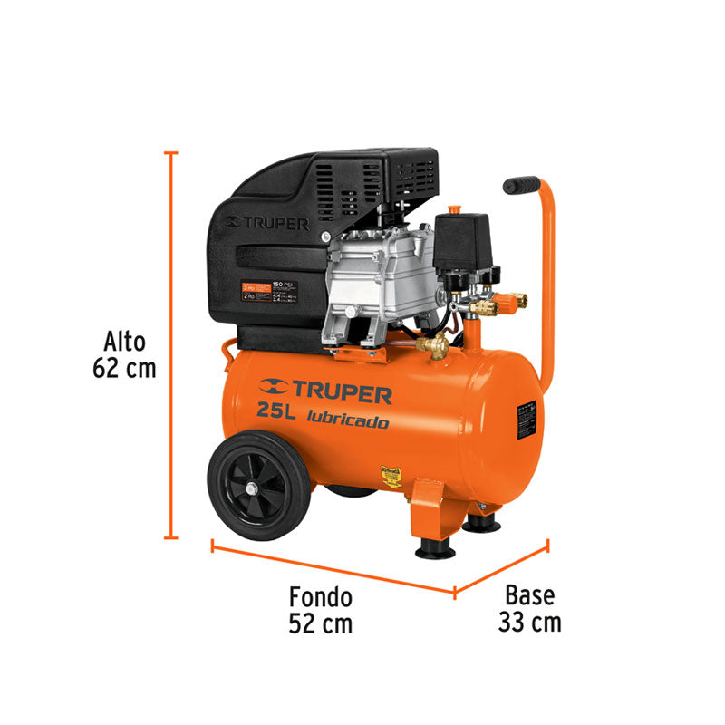 Compresor Horizontal 25L, 3 Hp (Potencia Máxima), 127 V