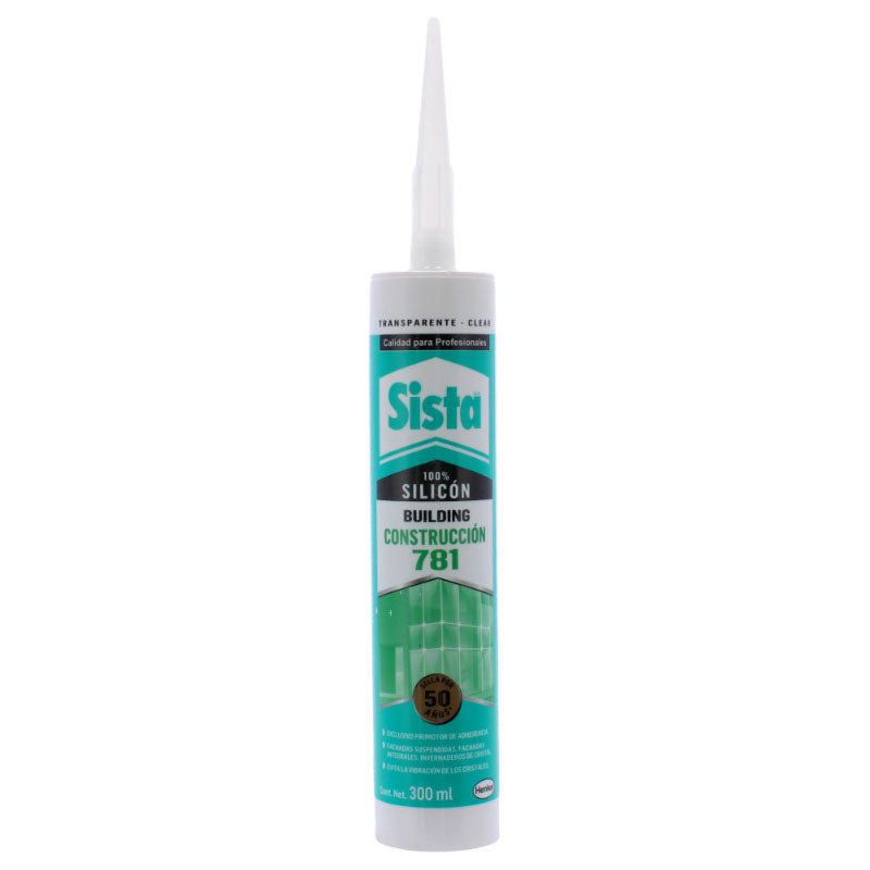 Silicón Sista 781 Para Construcción Color Transparente De 300 Ml