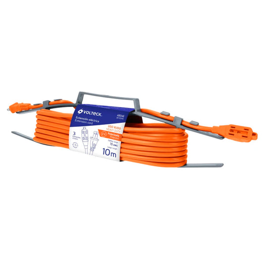 Extensión Eléctrica Uso Rudo 10 M 2X16 Awg Para 1 Clavija, Volteck